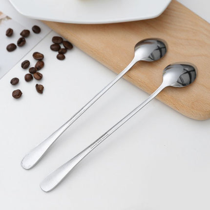 Zimoo Stainless Steel Spoon Long Handle Office Kitchen Round spoon