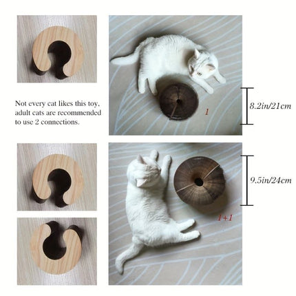Transformable Magic Accordion Cat Scratcher Toy, Foldable Tunnel for Play and Rest, Interactive with Built-in Track Ball, for Indoor Cats (Brown)