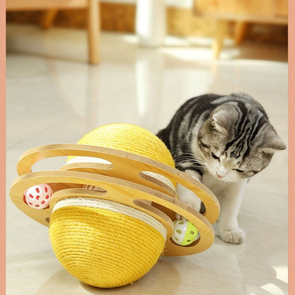 Cat Scratch Ball with Non-Dusting Spinning Bell,large