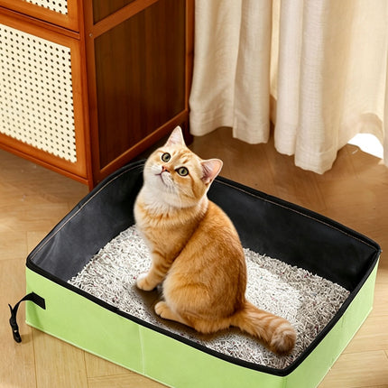 Portable Foldable Cat Litter Box for Travel,small blue