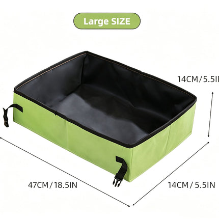 Portable Foldable Cat Litter Box for Travel,small green