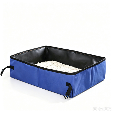 Portable Foldable Cat Litter Box for Travel,large blue