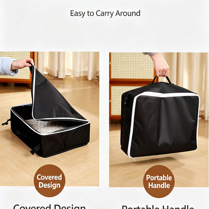 Portable Foldable Cat Litter Box for Travel,large blue