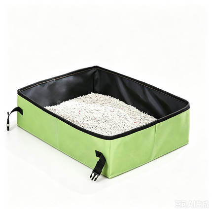 Portable Foldable Cat Litter Box for Travel,large green