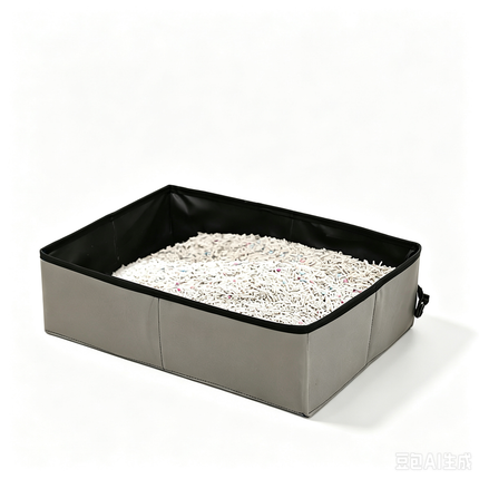 Portable Foldable Cat Litter Box for Travel,large grey