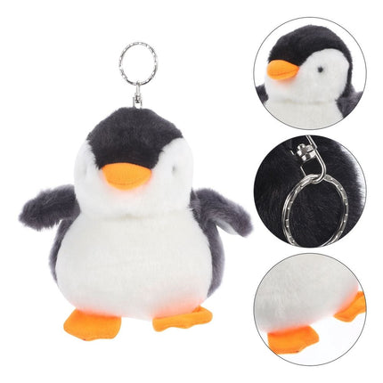 Penguin Keychain Charm with Plush Material Multi 1 Pcs Key Ring