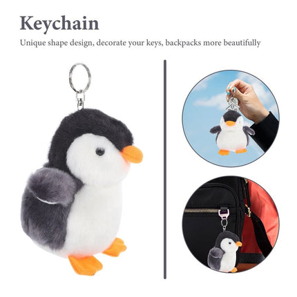 Penguin Keychain Charm with Plush Material Multi 1 Pcs Key Ring