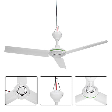12V Ceiling Fan Portable Solar Power 3 Blade 0.7AMP Caravan Camping Outdoor