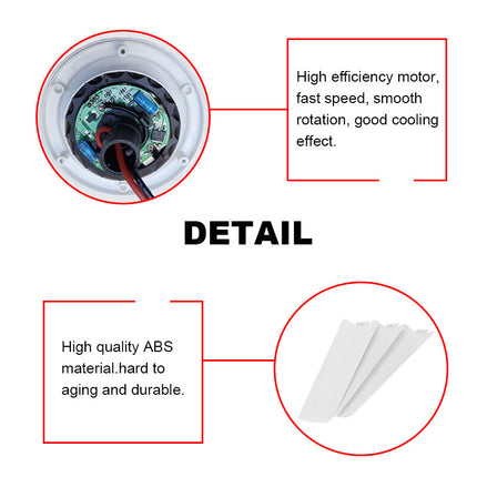 12V Ceiling Fan Portable Solar Power 3 Blade 0.7AMP Caravan Camping Outdoor