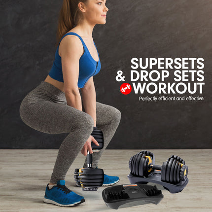 Powertrain 24KG  Adjustable Home Gym Dumbbell - Gold