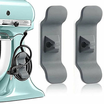 Cord Organizer Wrap Holder 4pcs Kitchen Appliance Cable Winder Adhesive Clip - 2PCS White+2PCS Black