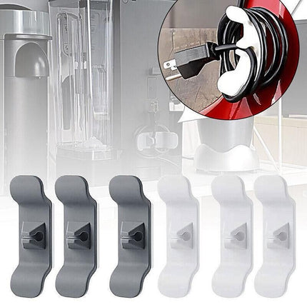 Cord Organizer Wrap Holder 4pcs Kitchen Appliance Cable Winder Adhesive Clip - 2PCS White+2PCS Black