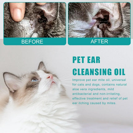 Pet Ear Cleaning Oil for Cats Dogs Deodorize Clean Ears Universal Ear Care Oil