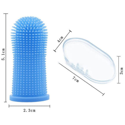Dog Cat Super Soft Pet Finger Toothbrush Teeth Silicone Brush Care Cleaning - Yellow