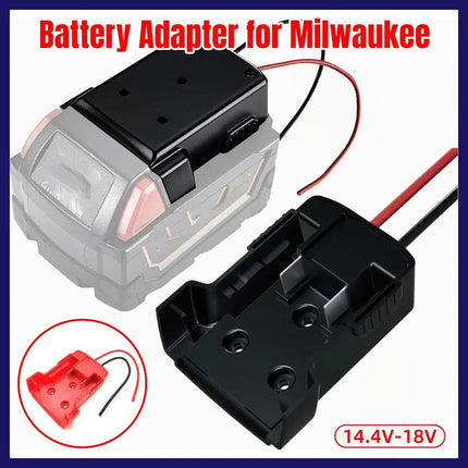 Diy For Milwaukee M18 Xc 18V Diy Project Battery Adapter/Base Power 2 Wirings - Black