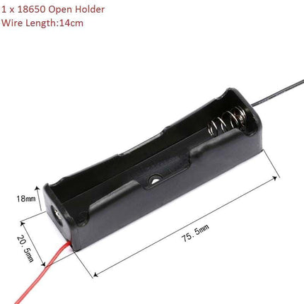 8 Pack 18650 Single Battery Holder Case Rechargeable 18650 Wire Lead Lithium