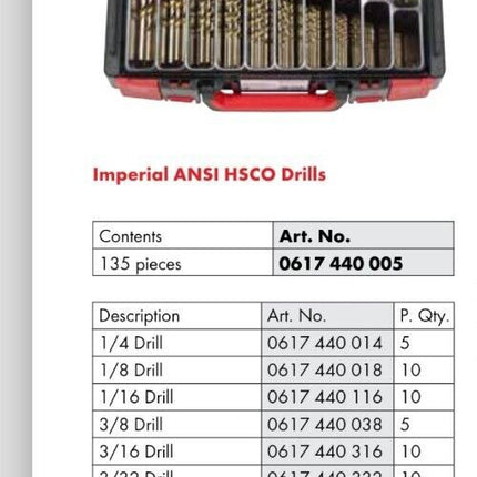 Wurth 135-Piece Twist Drill Bit Assortment in System Box