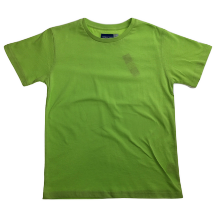 KIDS PLAIN T SHIRT Childrens Child 100% COTTON Boys Girls Basic Blank Tee Top - Lime - 14