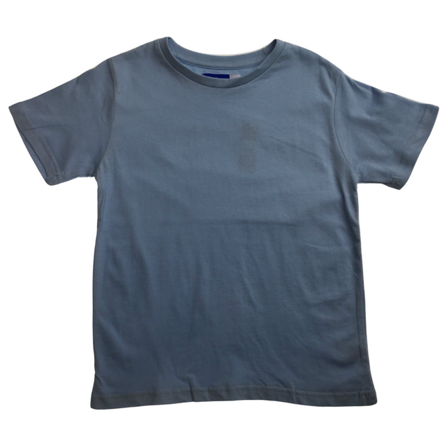 KIDS PLAIN T SHIRT Childrens Child 100% COTTON Boys Girls Basic Blank Tee Top - Sky Blue - 4