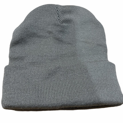 PLAIN BEANIE Unisex Mens Womens Winter Warm Hat Ski Cap Knit One Size - Grey