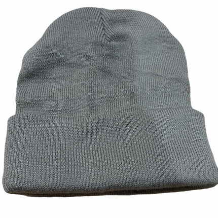 PLAIN BEANIE Unisex Mens Womens Winter Warm Hat Ski Cap Knit One Size - Grey