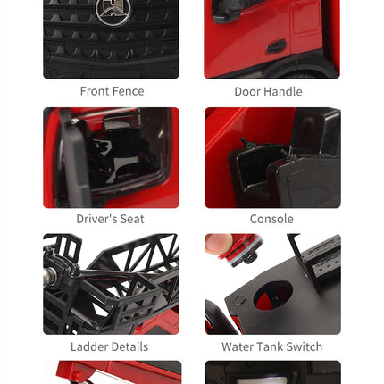 Huina 1:14 RC Fire Truck Extensible Ladder Toy Car Water Gun Construction Light Sound Gift