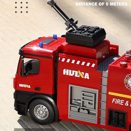 Huina 1:14 RC Fire Truck Toy Car Water Cannon Gun Construction Kids Toy