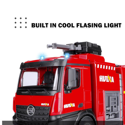 Huina 1:14 RC Fire Truck Toy Car Water Cannon Gun Construction Kids Toy