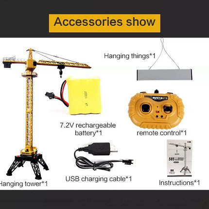 HUINA 1/14 12CH RC Alloy Tower Crane Engineering Construction Vehicle Toy Kids Car