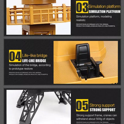 HUINA 1/14 12CH RC Alloy Tower Crane Engineering Construction Vehicle Toy Kids Car