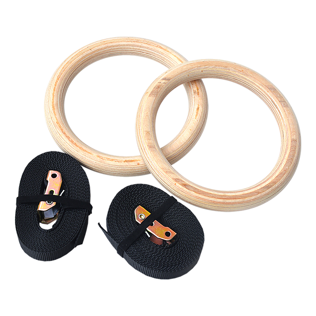 235mm Wooden Gymnastic Rings – Olympic Gym Strength Training & Fitness