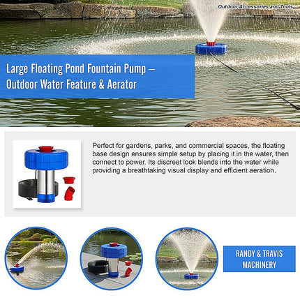 Large Floating Pond Fountain Pump – Outdoor Water Feature & Aerator