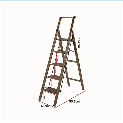 5 Step Ladder – Foldable Lightweight Aluminium with Anti-Slip Pedals