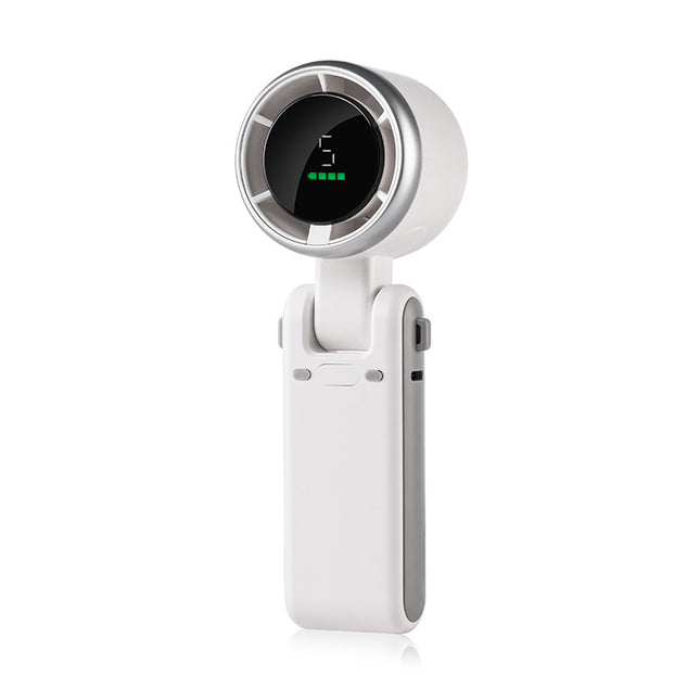 White Portable Handheld Mini Fan - USB Rechargeable Desktop Fan for Outdoor and Indoor Use
