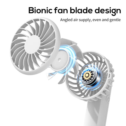 White Portable Multifunctional Clip Fan DQ261 - 1000mAh Battery, 3-Speed, Quiet Cooling for Summer