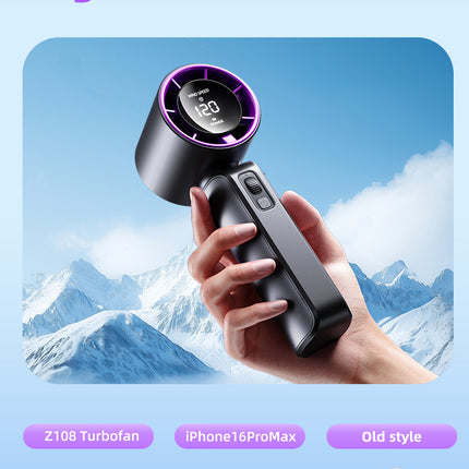 Purple Portable Handheld Fan with 120-Speed Display - USB Rechargeable Mini Cooling Fan for Outdoor Use