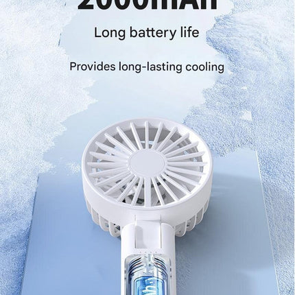 Dual-Blade Portable Neck Fan - Rechargeable USB Fan with Carabiner