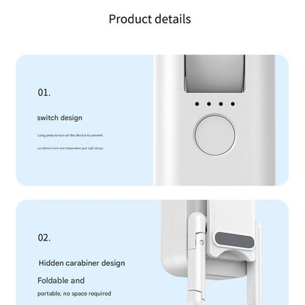 Dual-Blade Portable Neck Fan - Rechargeable USB Fan with Carabiner