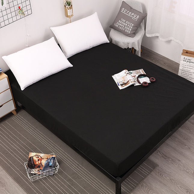 Black Queen Size Waterproof Fitted Mattress Protector - Soft & Breathable Bed Cover, Hypoallergenic, Deep Pocket (152x190x30cm)