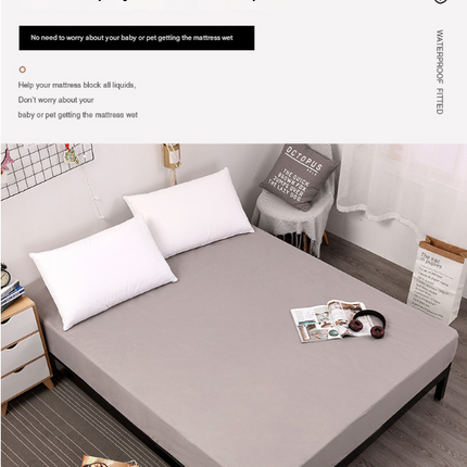 Claret Red Queen Size Waterproof Fitted Mattress Protector - Soft & Breathable Bed Cover, Hypoallergenic, Deep Pocket (152x190x30cm)