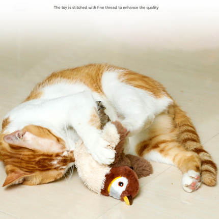 Penguins Electric Flapping Plush Cat Toy with Sound - Realistic Self-Play Pet Toy