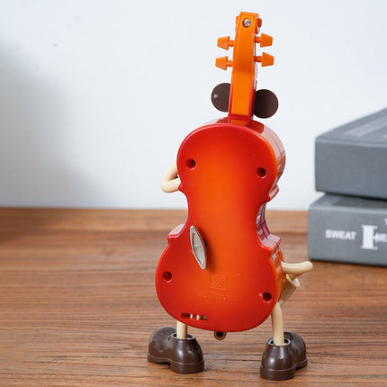 Dancing Musical Instrument Figurines - Wind-Up Guitar & Cello Toys with Moving Parts(Guitar)