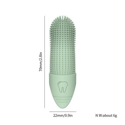 4 Pcs Green Soft Silicone Pet Finger Toothbrush - Gentle Dental Care for Dogs & Cats, Tartar & Plaque Remover