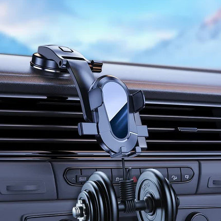 Black Universal Car Phone Mount Holder - 360° Rotation with Upgraded Suction Cup for Dashboard & Windscreen