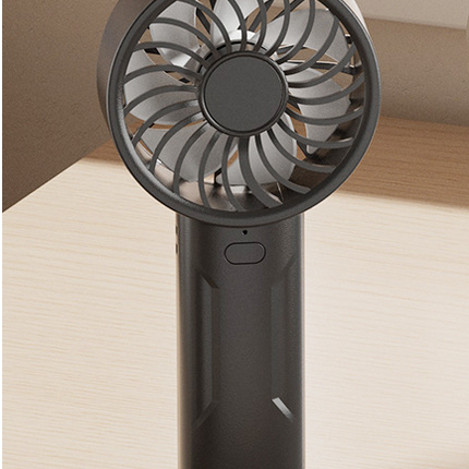 Black Mini Portable USB Rechargeable Fan - Quiet Cooling for Desk or Travel