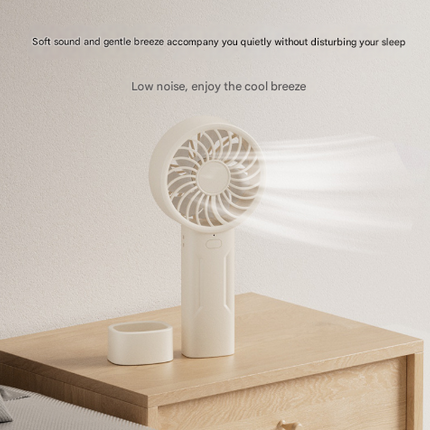 Black Mini Portable USB Rechargeable Fan - Quiet Cooling for Desk or Travel