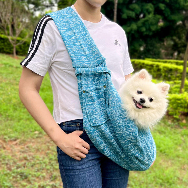 Blue Pet Carrier Backpack - Comfortable Shoulder Bag for Cats and Dogs, Ideal for Outdoor Use in Autumn and Winter