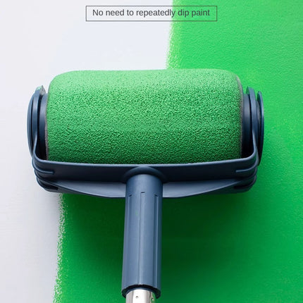 Dark Blue and Grey Pro Refillable Paint Roller Set with Extension Pole - No-Drip Easy Fill Wall Painting Tool Kit