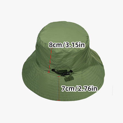 Grey Foldable Waterproof Bucket Hat Packable Sun Cap Wide Brim with Adjustable Drawstring for Fishing Camping and Hiking