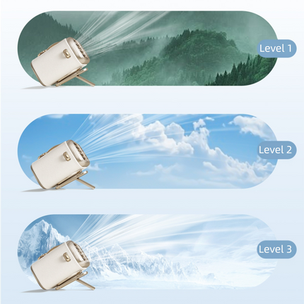 Brown Portable Fan for Outdoor, Waist Clip, and Desktop Cooling